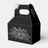 Schwarz-Weiß-Rose-Hochzeit Geschenkschachtel (Rückseite)