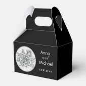 Schwarz-Weiß-Rose-Hochzeit Geschenkschachtel (Vorderseite)