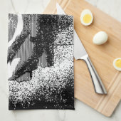 Schwarz-Weiß-Rose-Kunst Handtuch (Viertel Falte)