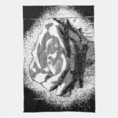 Schwarz-Weiß-Rose-Kunst Handtuch (Vertikal)