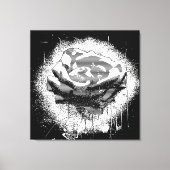 Schwarz-Weiß-Rose-Kunst Leinwanddruck (Vorderseite)
