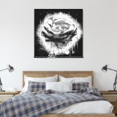 Schwarz-Weiß-Rose-Kunst Leinwanddruck (Insitu (Schlafzimmer))