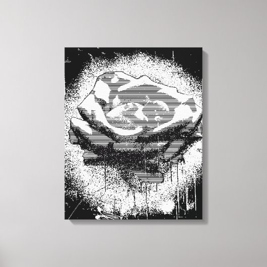 Schwarz-Weiß-Rose-Kunst Leinwanddruck (Vorderseite)