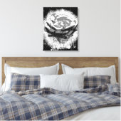 Schwarz-Weiß-Rose-Kunst Leinwanddruck (Insitu (Schlafzimmer))
