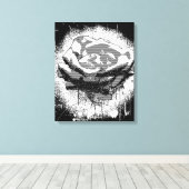 Schwarz-Weiß-Rose-Kunst Leinwanddruck (Insitu (Holzboden))