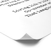 Schwarz-Weiß-Rose mit Zitat-Wandkunst Poster (Ecke)