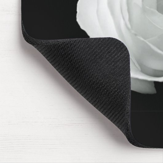 Schwarz-Weiß-Rose Mousepad (Ecke)