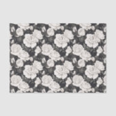 Schwarz-Weiß-Rose-Muster Seidenpapier (Vorderseite)