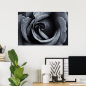 Schwarz-Weiß-Rose Poster (Heimbüro)
