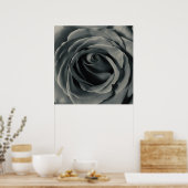 Schwarz-Weiß-Rose Poster (Küche)