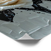 Schwarz-Weiß-Rose Poster (Ecke)