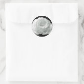 Schwarz-Weiß-Rose Runder Aufkleber (Tasche)