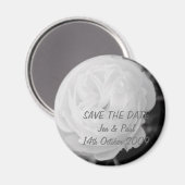 Schwarz-Weiß-Rose - Save the Date Magnet (Vorderseite/Rückseite)