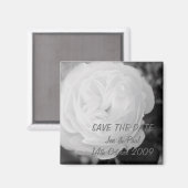 Schwarz-Weiß-Rose - Save the Date Magnet (Vorderseite/Rückseite)