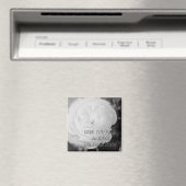 Schwarz-Weiß-Rose - Save the Date Magnet (In Situ (Geschirrspüler))