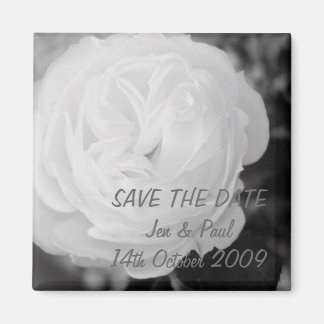 Schwarz-Weiß-Rose - Save the Date Magnet