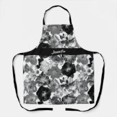 Schwarz-Weiß-Rose Schürze (Vorderseite)