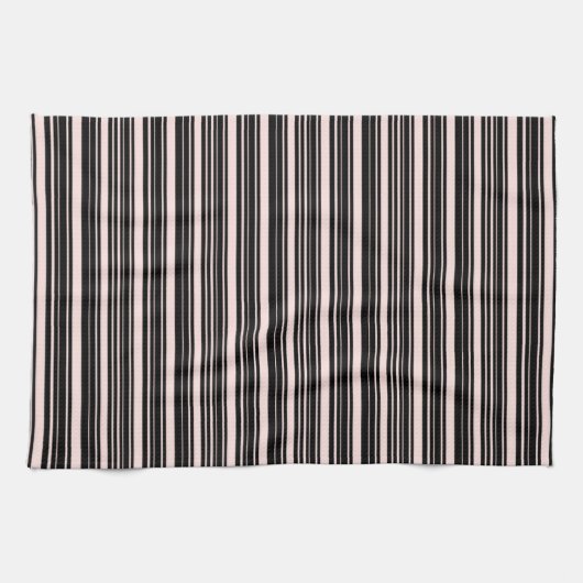 Schwarz-Weiß-Rose Streifen Geschirrtuch (Horizontal)