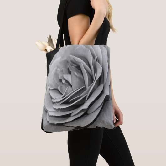 Schwarz-Weiß-Rose Tasche (Von Nahem)