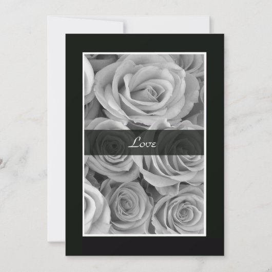 Schwarz-Weiß-Rosen-Erneuerung Einladung (Vorderseite)