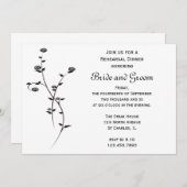 Schwarz-Weiß-Rosen Hochzeitsessen Probe Einladung (Vorne/Hinten)