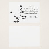 Schwarz-Weiß-Rosen Hochzeitskarte für die Wohltäti (Vorne & Hinten)