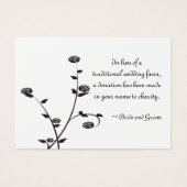 Schwarz-Weiß-Rosen Hochzeitskarte für die Wohltäti (Vorderseite)