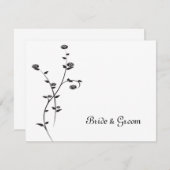 Schwarz-Weiß-Rosen-Hochzeitsleder Mitteilungskarte (Vorne/Hinten)