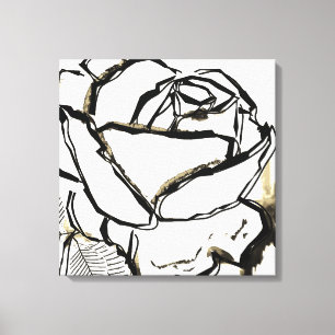 Schwarz Weiß Rosen Leinwanddruck Minimalistische B