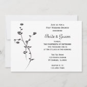 Schwarz-Weiß-Rosen-Post Hochzeitsfeier Einladung (Vorderseite)