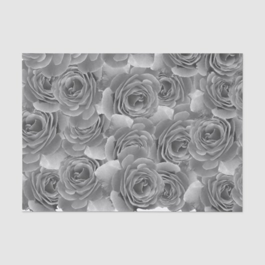 Schwarz-Weiß-Rosen Seidenpapier (Vorderseite)