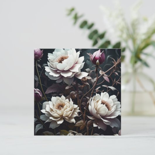 Schwarz-Weiß-Rosen Wasserfarben Kunst (Stehend Vorderseite)