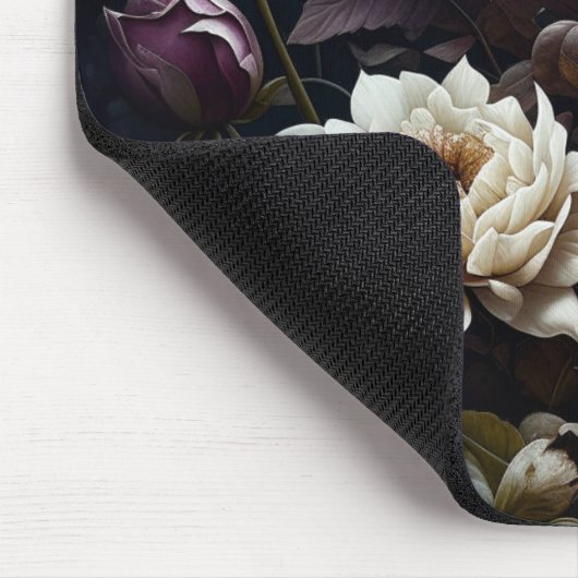 Schwarz-Weiß-Rosen Wasserfarben Kunst Mousepad (Ecke)