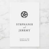 Schwarz-Weiß-Rosette-Holz Lebensmitteletikett (Einzelnes Label)