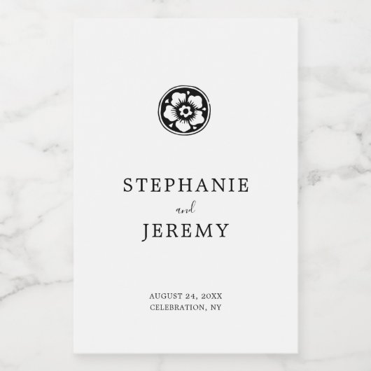 Schwarz-Weiß-Rosette-Holz Lebensmitteletikett (Einzelnes Label)