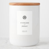 Schwarz-Weiß-Rosette-Holz Lebensmitteletikett (Vorderseite)