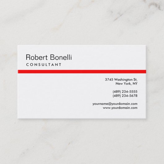 Schwarz-Weiß-Rot-Moderne Unternehmenskarte Visitenkarte (Vorderseite)