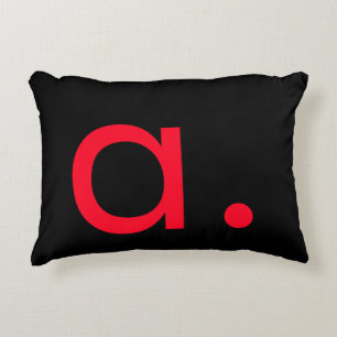 Schwarz Weiß Rot Monogramm Anfangsbuchstabe Modern Dekokissen