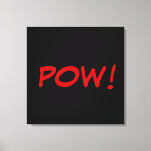 Schwarz Weiß Rot Pow! Comic Grafik Retro Vintage Leinwanddruck