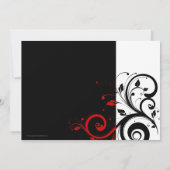 Schwarz/Weiß/Rot Reverse Swirt Einladungen zur Hoc (Rückseite)