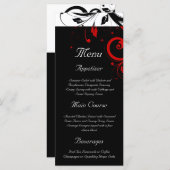 Schwarz, Weiß, Rot, Reverse Swirt - Menü für Hochz Menükarte (Vorne/Hinten)