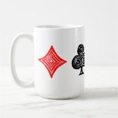 Schwarz/Weiß/Rot Spielkarte Alle Symbole Linoschni Kaffeetasse (Links)