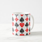 Schwarz/Weiß/Rot Spielkarte Alle Symbole Linoschni Kaffeetasse (VorderseiteRechts)
