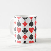 Schwarz/Weiß/Rot Spielkarte Alle Symbole Linoschni Kaffeetasse (Vorderseite Links)