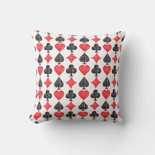Schwarz/Weiß/Rot Spielkarte Alle Symbole Linoschni Kissen