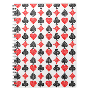 Schwarz/Weiß/Rot Spielkarte Alle Symbole Linoschni Notizblock