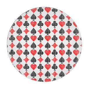 Schwarz/Weiß/Rot Spielkarte Alle Symbole Linoschni Schneidebrett