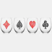 Schwarz/Weiß/Rot Spielkarte Alle Symbole Linoschni Weinglas Ohne Stiel (Hinten)