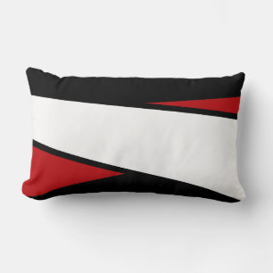 Schwarz-Weiß-Rot-Streifen-Design, Lendenkissen