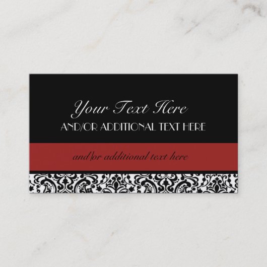 Schwarz, weiß, rot visitenkarte (Vorderseite)